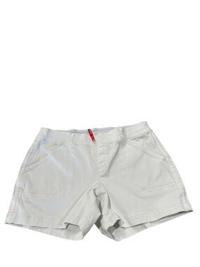 Spanx Stretch Twill Pull On Shorts Tummy Shaping In White Sz Large Style 20318R
